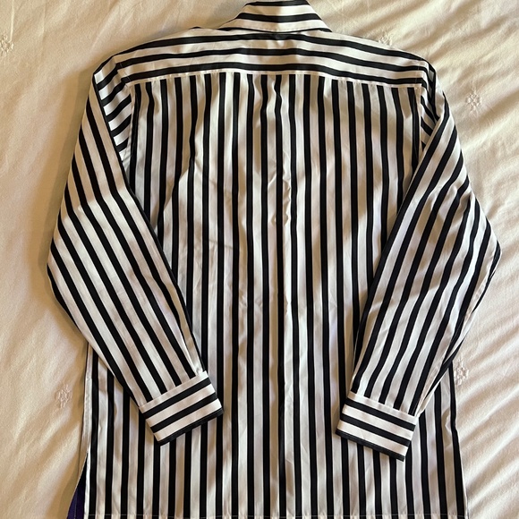 Capri Relaxed Fit Striped Cotton Shirt Ralph Lauren Collection White/Black 8 - Picture 6 of 8